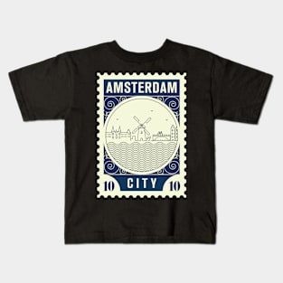 Amsterdam Stamp Design Kids T-Shirt